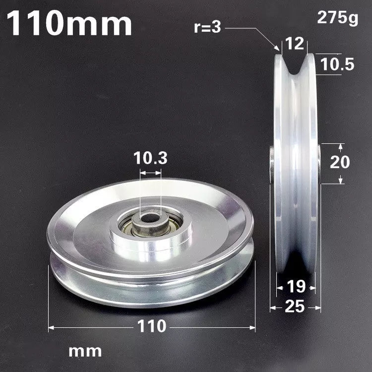 Aluminum alloy fitness equipment guide wheel with smooth pulley action