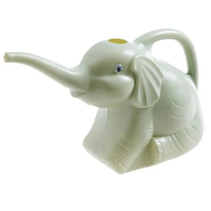 Pink elephant-shaped watering can with long nozzle for children and indoor plants.
