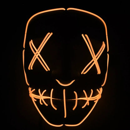 Halloween LED Glowing Full Face Mask in various colors with customizable lighting modes