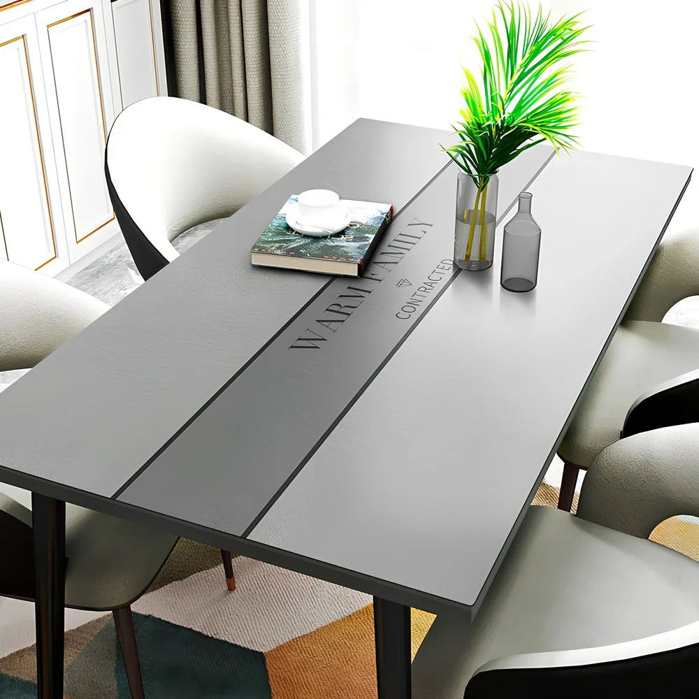 Rectangular black PVC tea table mat and cloth set, 70x140cm size, waterproof Northern Europe style protection