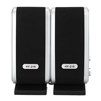Black compact USB notebook mini speaker for laptop and computer audio enhancement.