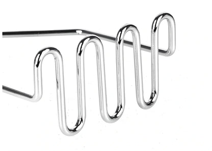 Stainless steel potato ricer masher, 25cm long with 9.5cm wide head, weighs 82g for efficient vegetable mashing