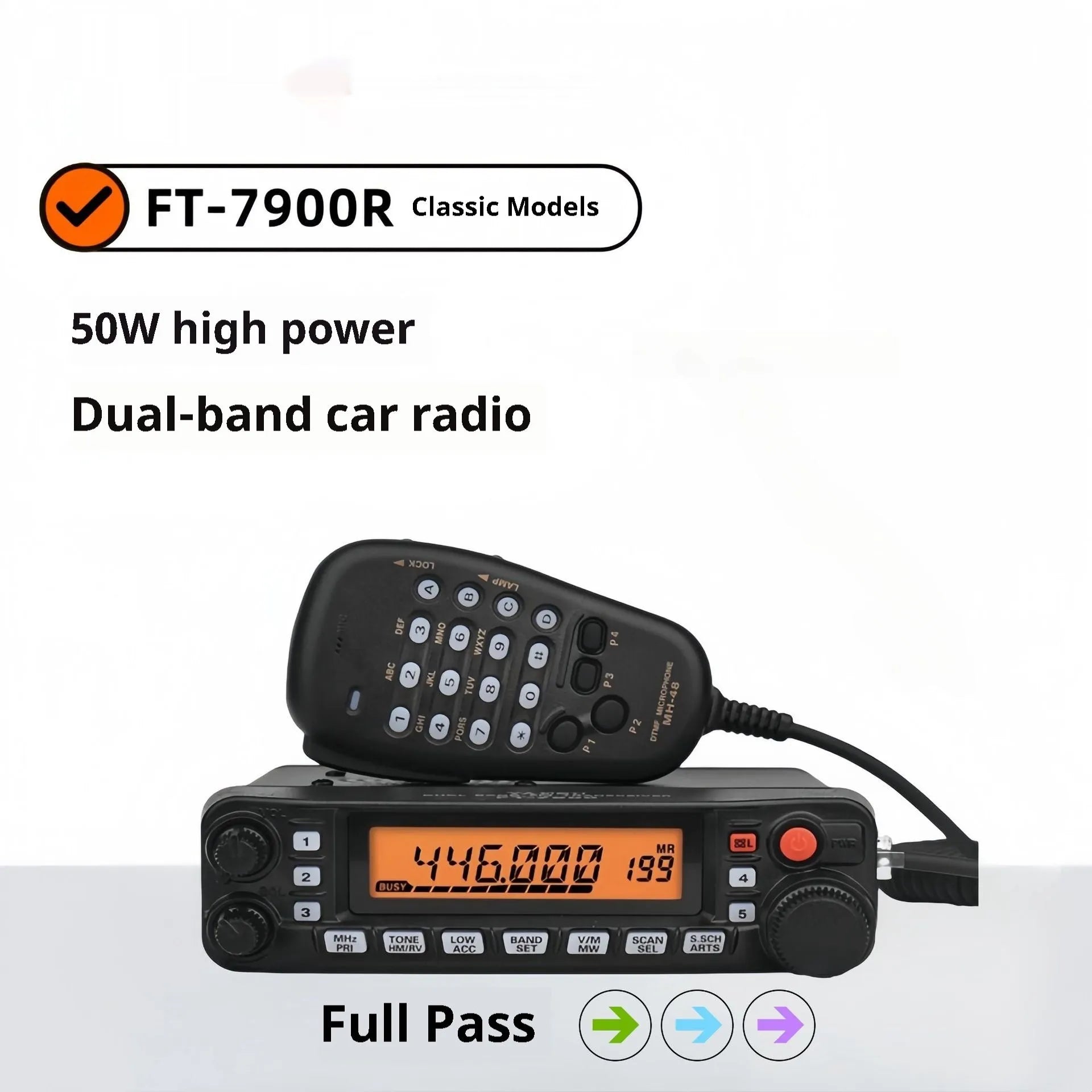 High-power car radio interphone set with walkie-talkie and antenna options for self-driving tours.