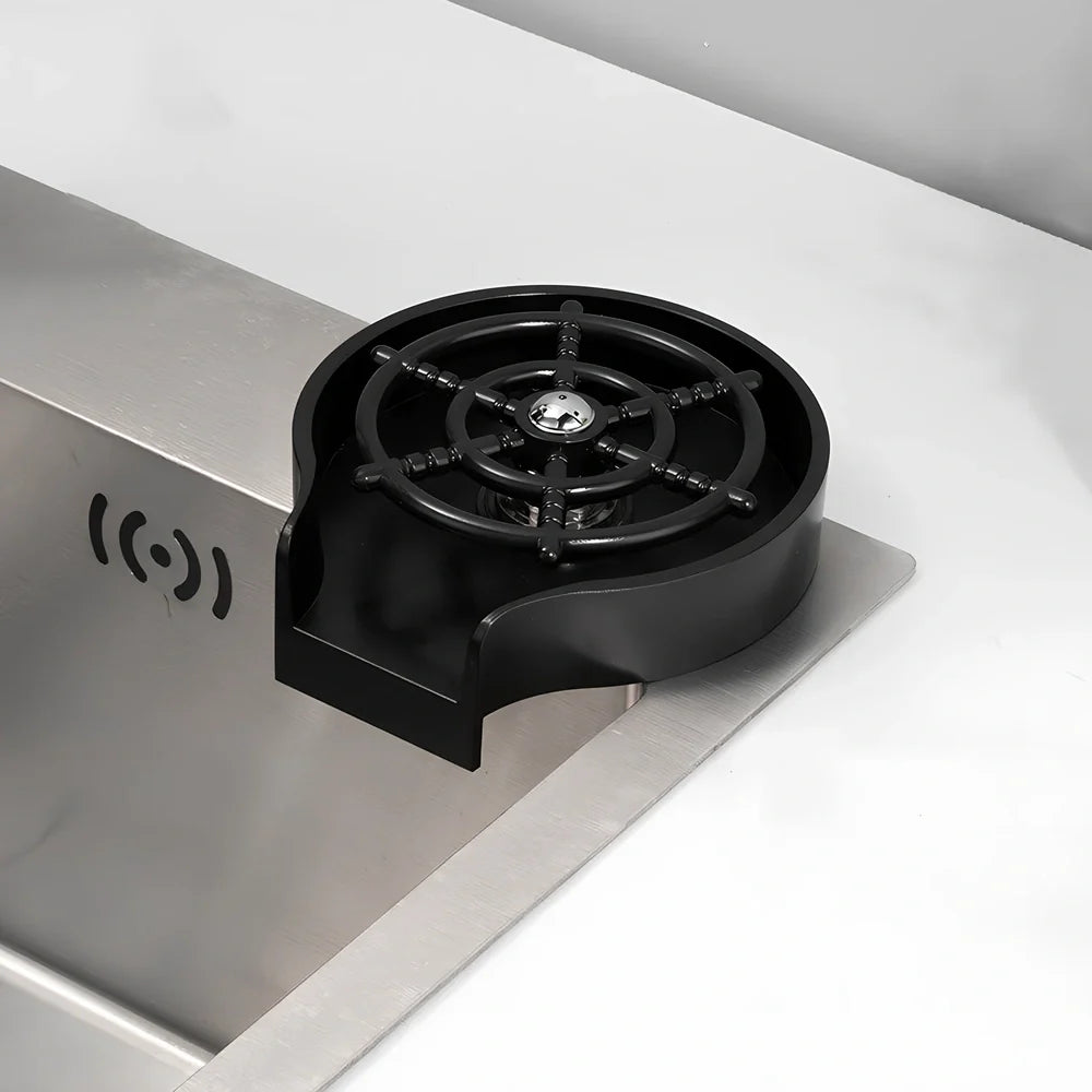 Small stainless steel faucet with automatic high-pressure cup washer for household sink installation