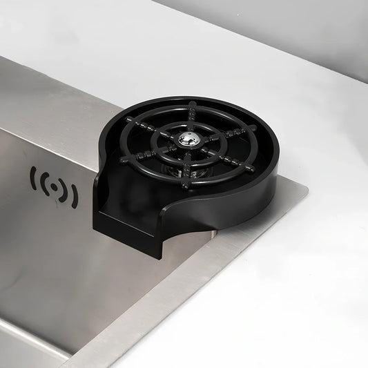 Small stainless steel faucet with automatic high-pressure cup washer for household sink installation