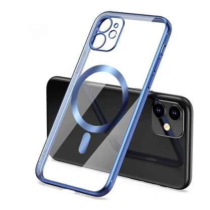 Electroplated protective cover for magnetic phone cases in black, blue, gold, purple and silver colours