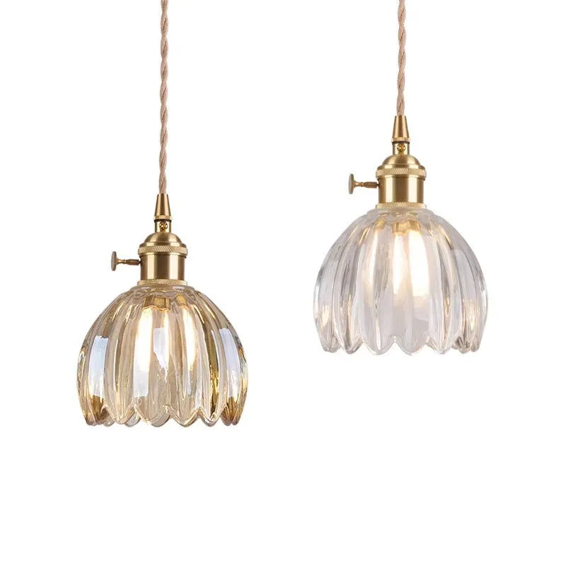 Nordic style glass flower chandelier in bedroom setting with multiple colour options