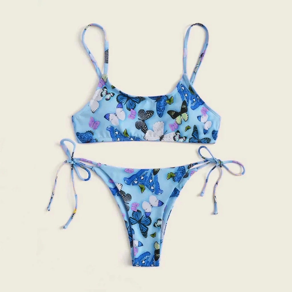 Summer flowers print push-up bikini in various colors for beach wear