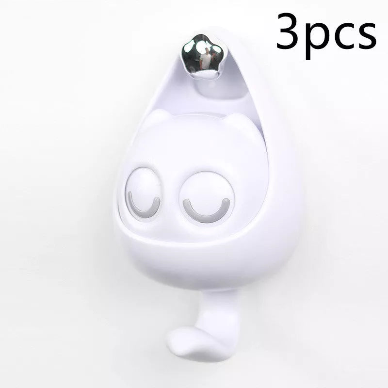 Interactive blink cat coat hook in six colors, perfect for home decor and organization