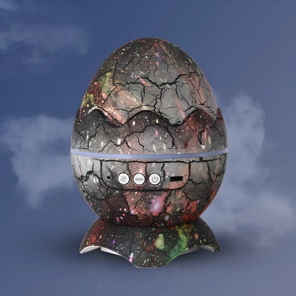 LED dinosaur egg projection lamp showing galaxy patterns with 12×14mm dimensions and multiple colour options