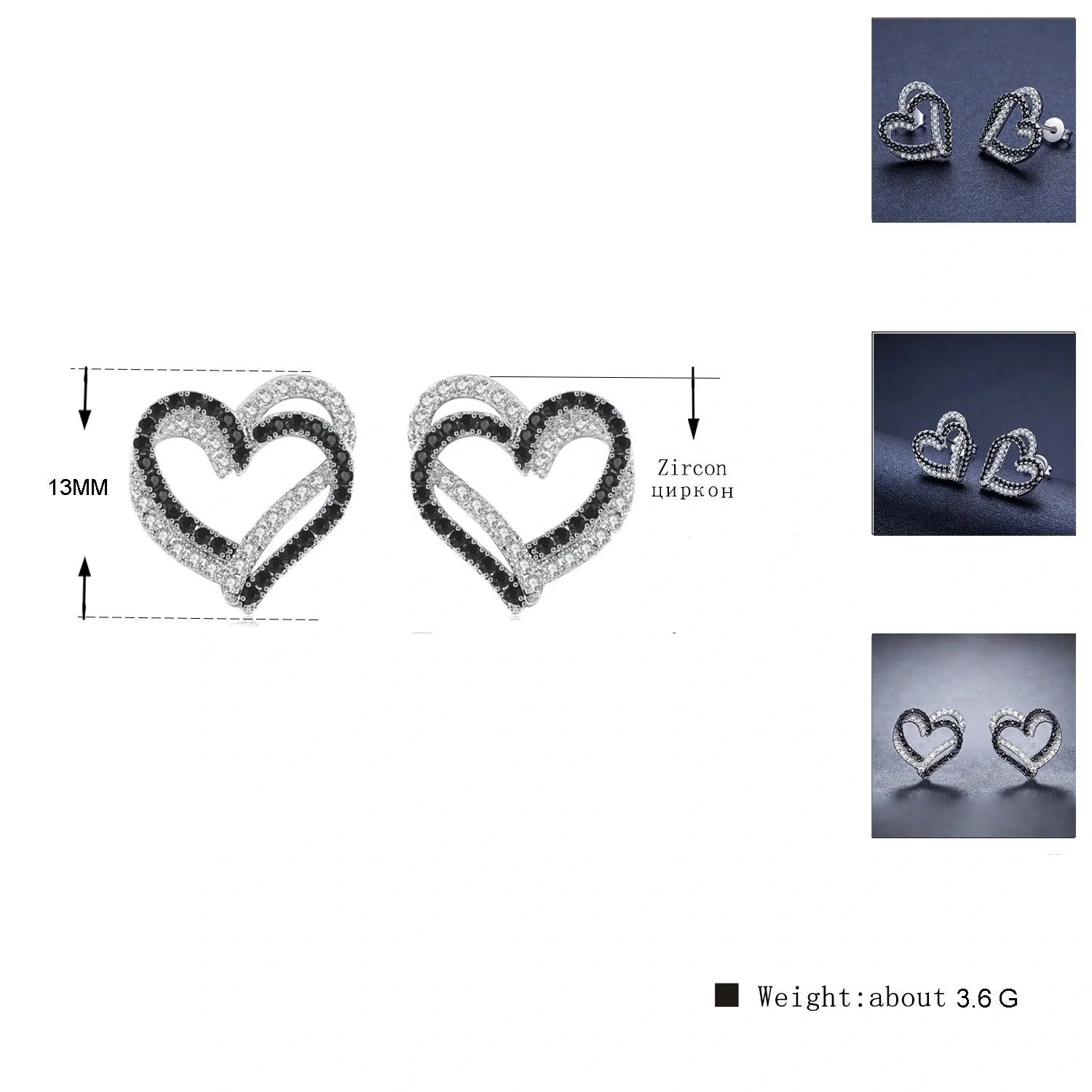 Stylish copper heart-shaped earrings with a double buckle closure, a trendy and elegant fashion accessory