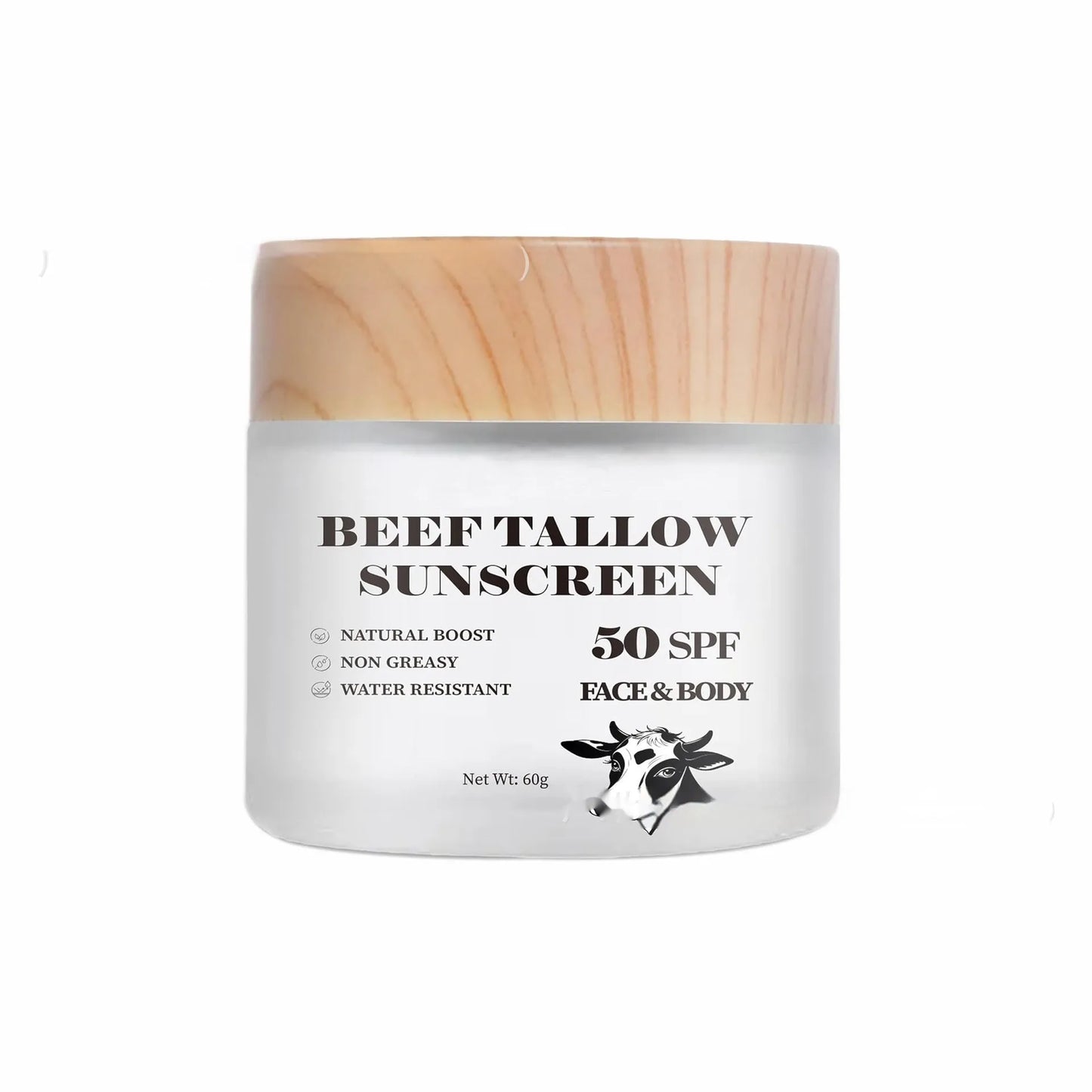 Beef tallow protective cream tube, 60g, for waterproof and non-greasy skin protection.