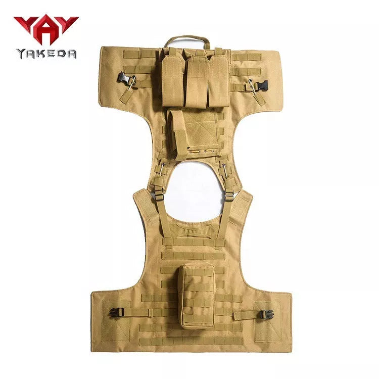 Military Fan Tactical Vest in black and mud colors for outdoor training and activities