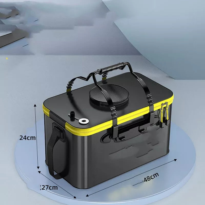 Thickened EVA Fish Protection Bucket with options for oxygen pump and multiple sizes