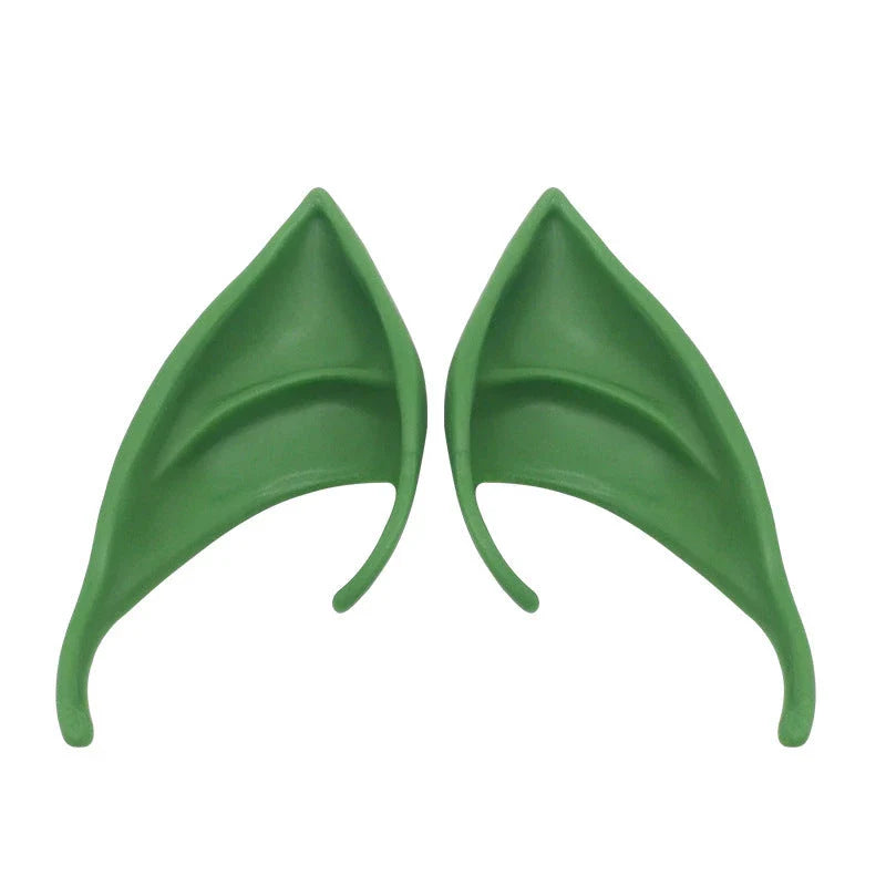 A pair of soft, flexible elf ears in various colors and sizes, perfect for Halloween costume accessories.