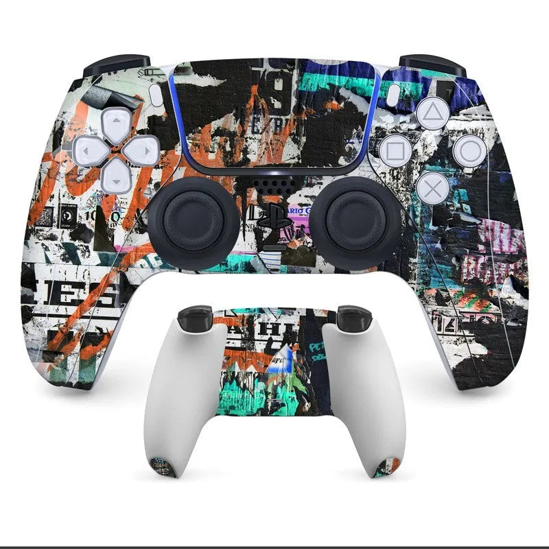 Non-adhesive micro-frosted PVC protection stickers for Sony PS5 DualSense controller in various colours.
