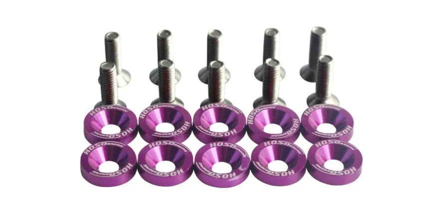 Car modification gasket screw kit showing screws in 8 different colours