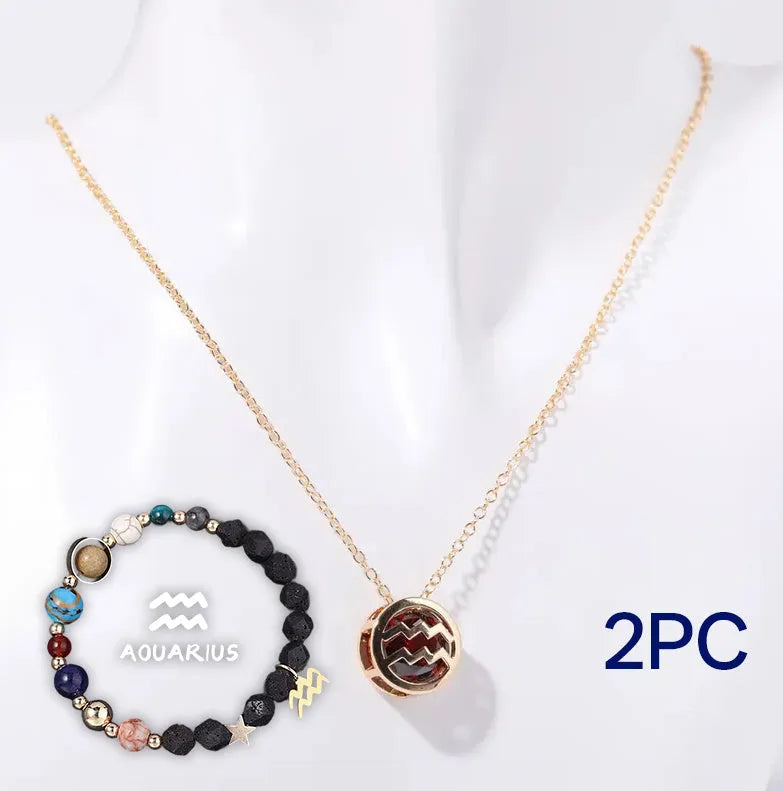 Natural stone beaded necklace set with matching bracelet, handcrafted jewellery using semi-precious gemstones for women's layered bohemian or minimalist accessory styles