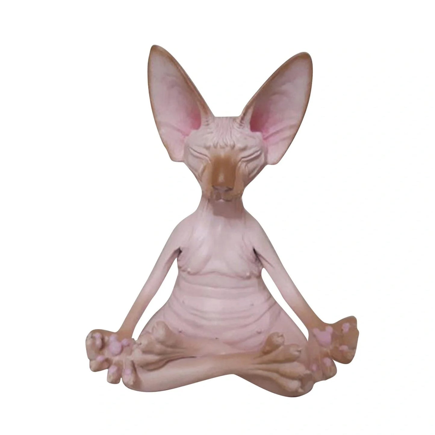 Handcrafted resin Sphinx cat in yoga pose decoration