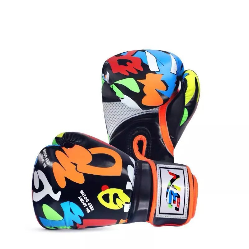 BN children's Boxing Gloves in assorted colors, featuring durable microfiber and Pu fabric with cushioned liner