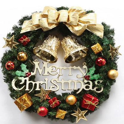 Natural Pine Christmas Wreath with frost, pine cones, and berries
