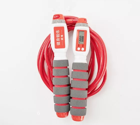 Electronic counting jump rope with adjustable length and color options for fitness training