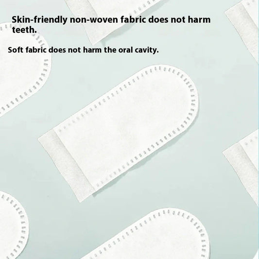 50 white non-woven pet dental finger cots for cleaning cat and dog teeth