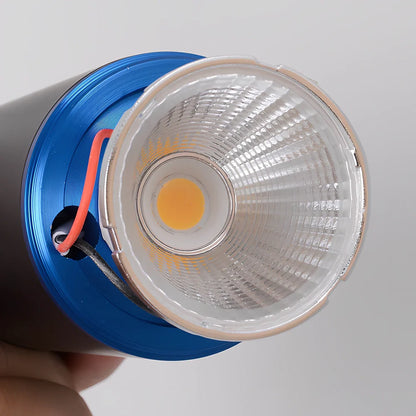 LED macaron spotlight in black finish with 60mm diameter and aluminium body construction