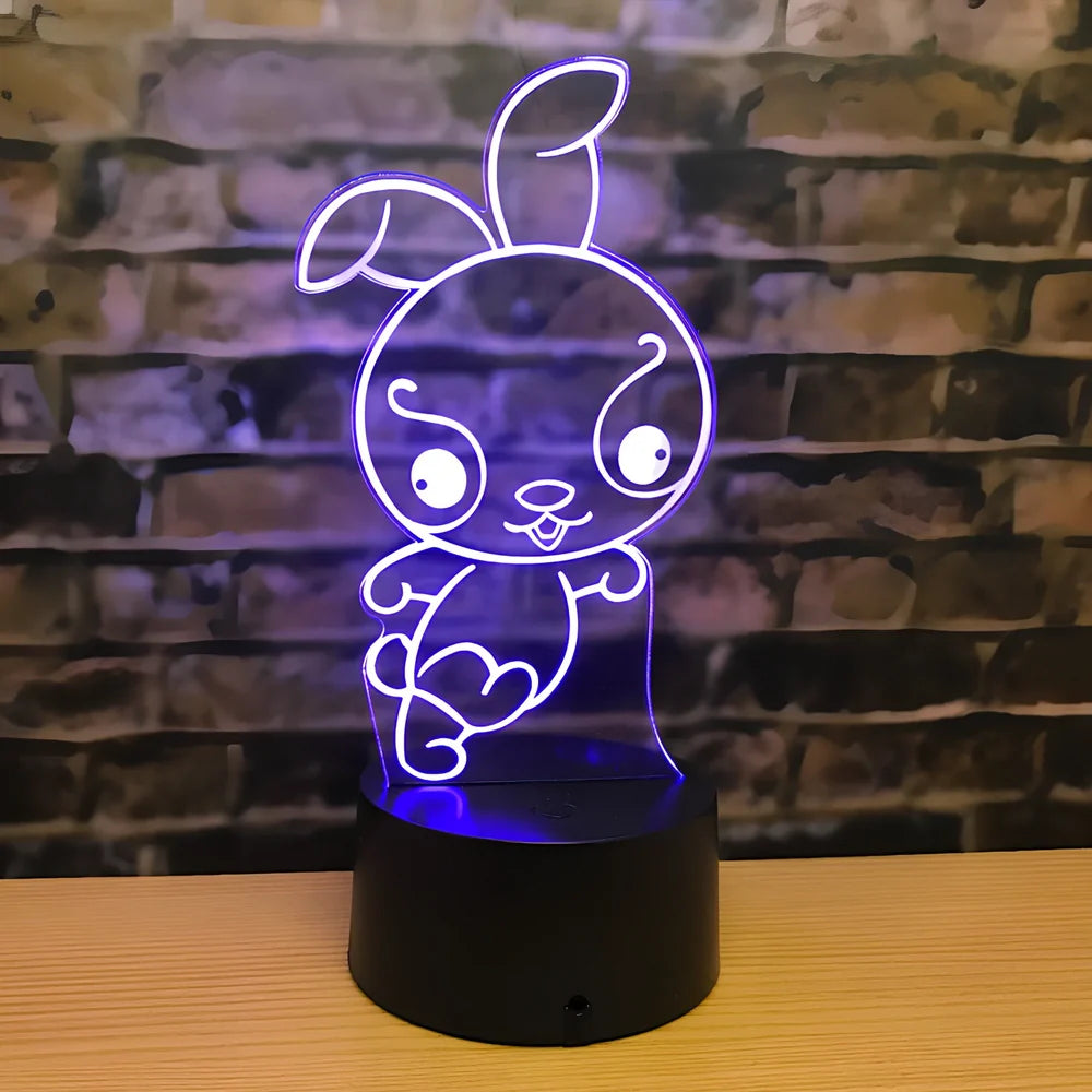 Zodiac LED night light with touch control showing dragon design and seven colour illumination options