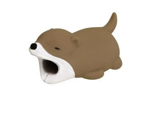 Silicone animal-shaped cable protector for Apple iPhone lightning charging cable.