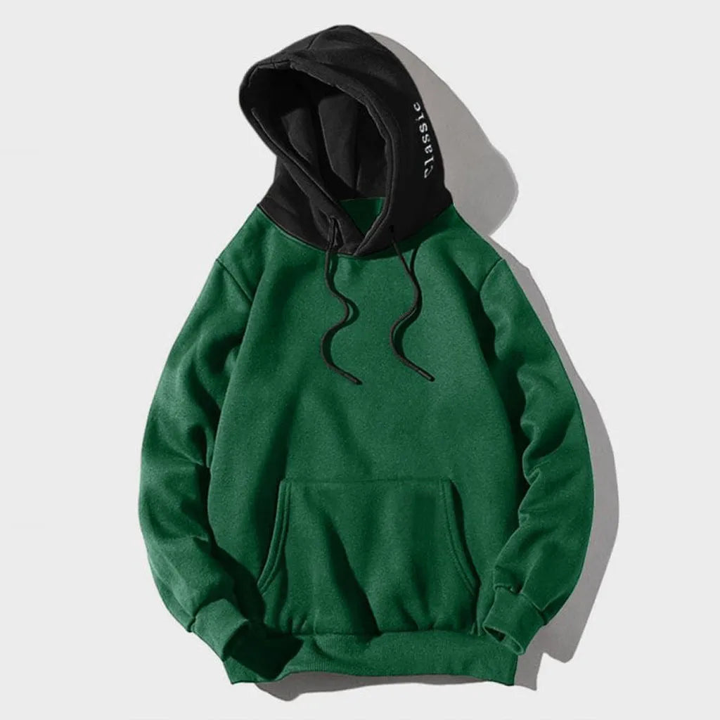 Thick hooded sweatshirt for men and women in cotton blend, long sleeve, six colours, sizes S to XXL