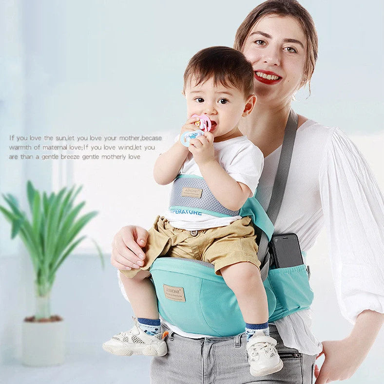 Multifunctional children's waist stool baby carrier with adjustable 130cm belt and 20kg load capacity