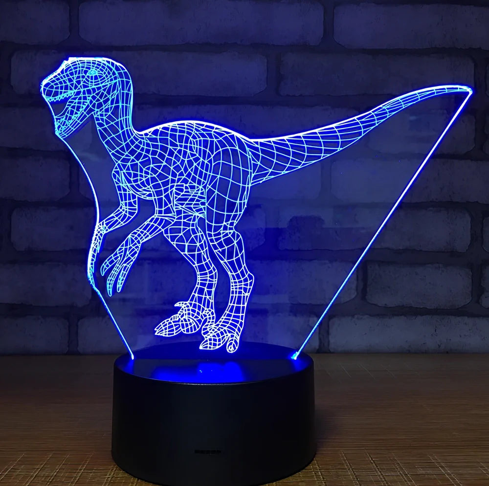 3D night light with touch controls and remote, seven colour options, acrylic construction with ABS base