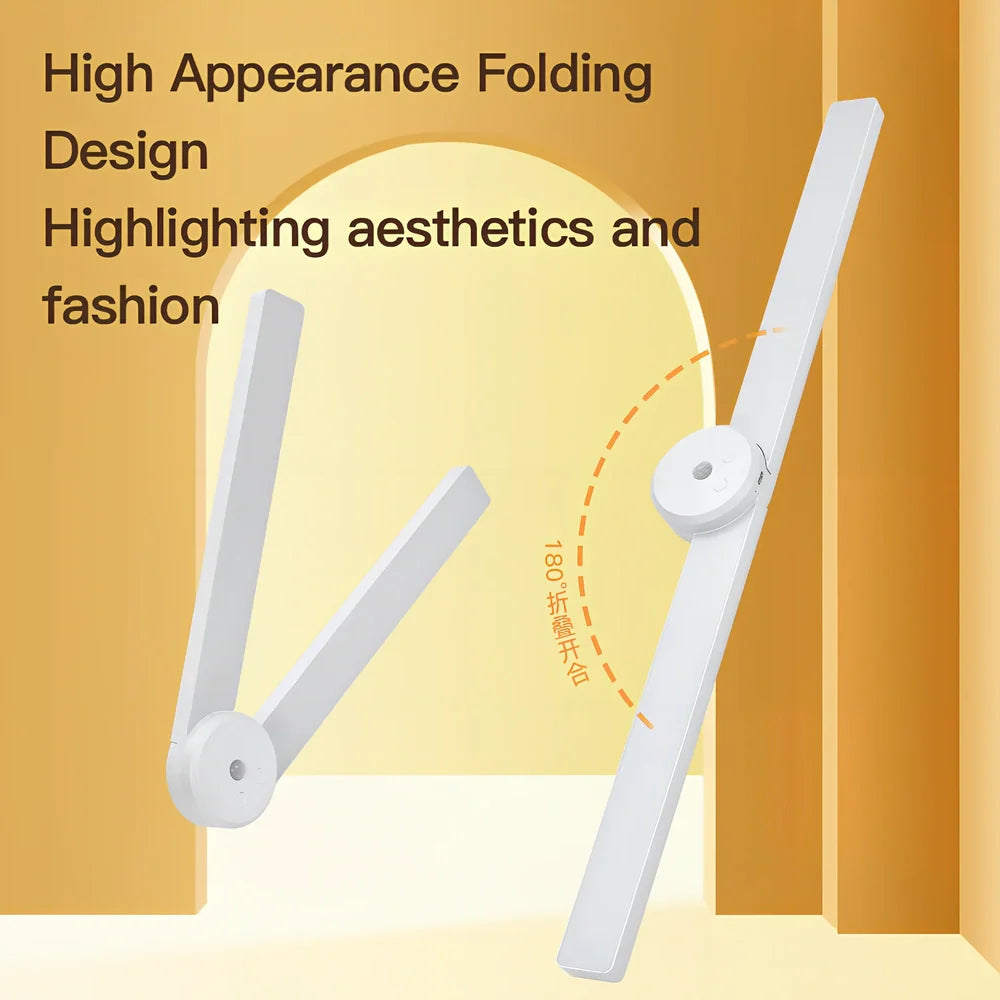 Foldable automatic sensor cabinet light with magnetic mount and adjustable brightness settings