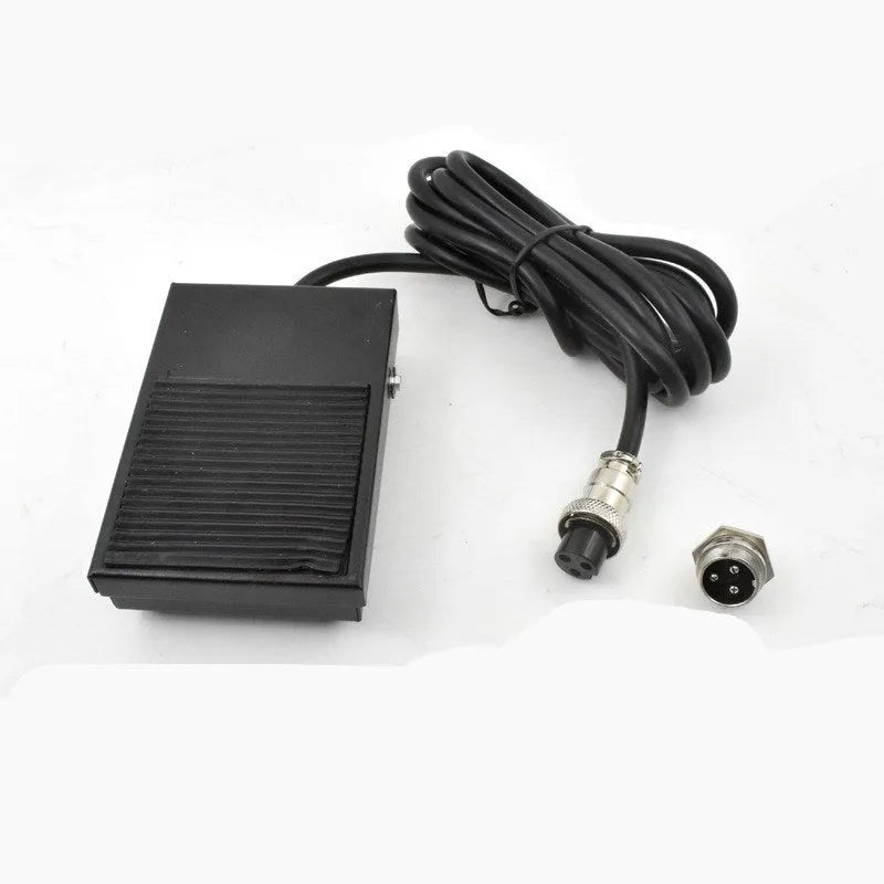 Metal welding foot switch pedal with rubber pads and 1.8 metre cable attached