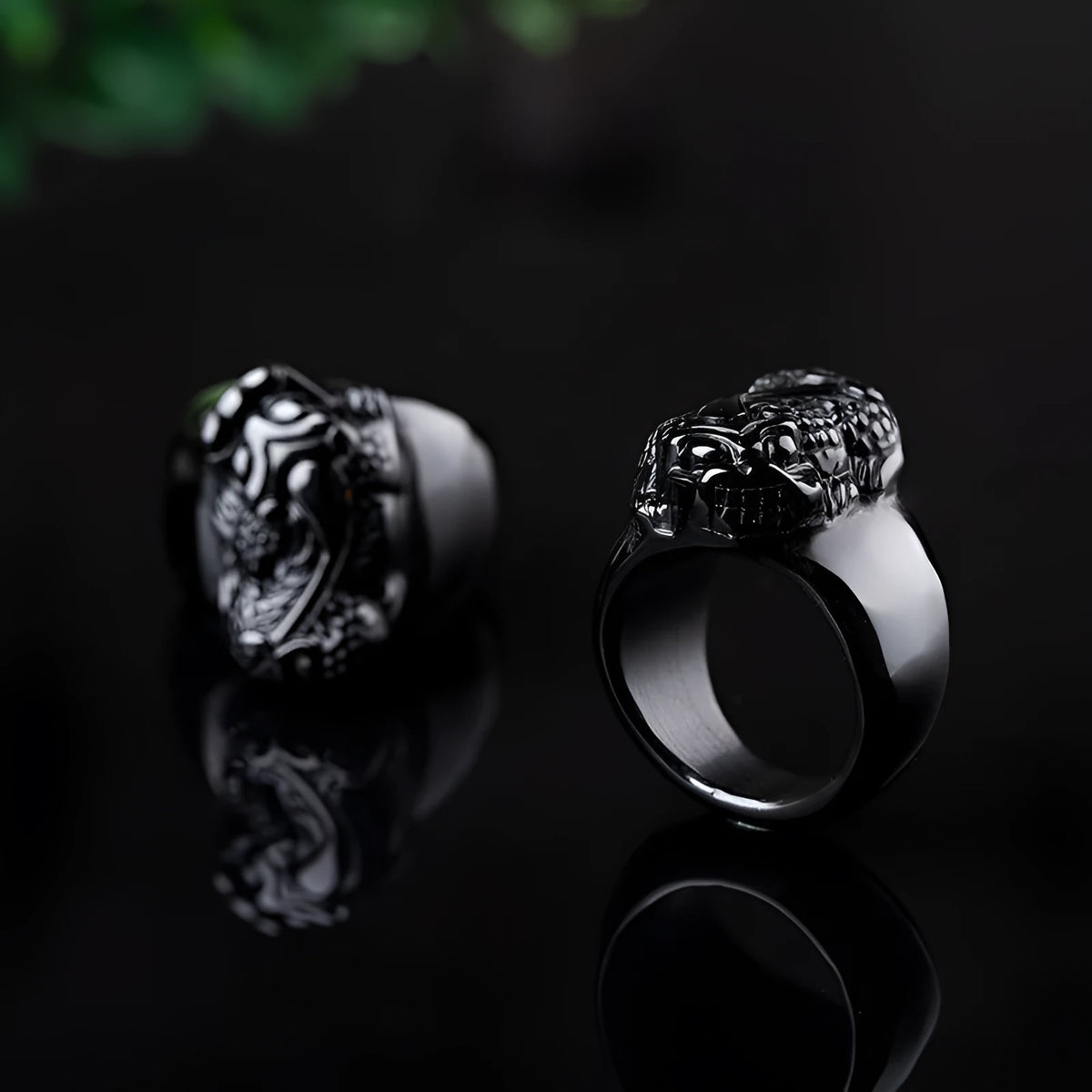 Natural gold sheen obsidian Pixiu thumb ring for men in alloy setting