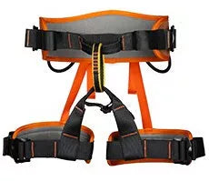 Adjustable outdoor climbing belt in black, red, green, blue, and orange for safety and comfort