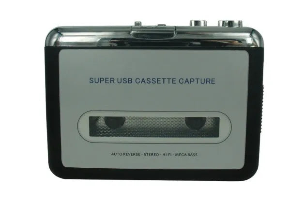 Cassette to MP3 converter unit with USB cable and headphones for digitising tape collections