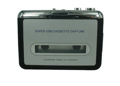 Cassette to MP3 converter unit with USB cable and headphones for digitising tape collections