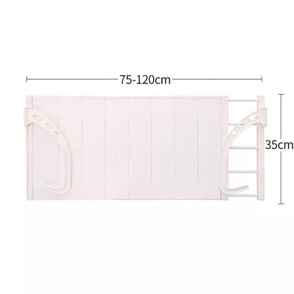 Adjustable hanging window sill drying rack in white and pink, 50x35cm
