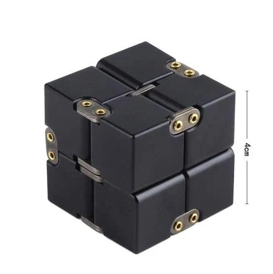 Infinity Cube decompression toy in zinc alloy with 360-degree rotation capability