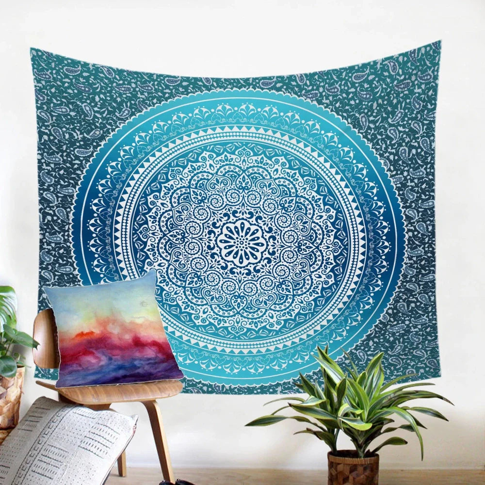 Polyester tapestry with crystal array pattern in 130x150cm or 150x200cm sizes for wall decoration