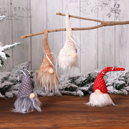 Handmade Swedish gnome Christmas decoration with warm LED lighting and snowflake details