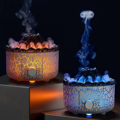 Volcano Mist Humidifier with LED lighting and ultrasonic mist creating a calming, spa-like atmosphere