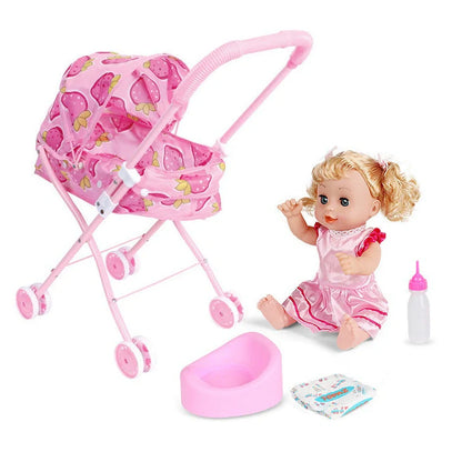 Princess Xiaoli doll trolley toy with character sets in rainbow car, strawberry car, and love car designs