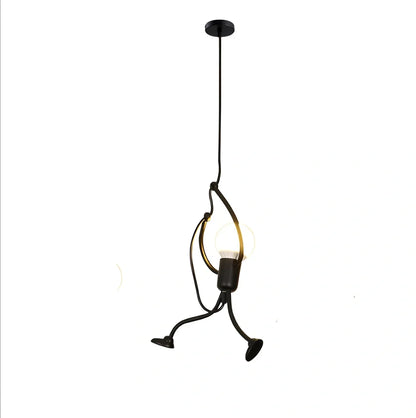 Black iron adjustable chandelier with 140cm height and three head lighting configurations