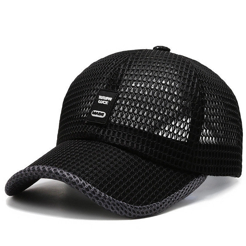 Men's quick-dry mesh baseball cap for summer outdoor sports in multiple colors