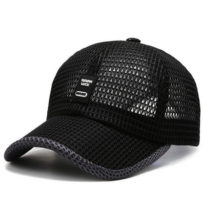 Men's quick-dry mesh baseball cap for summer outdoor sports in multiple colors