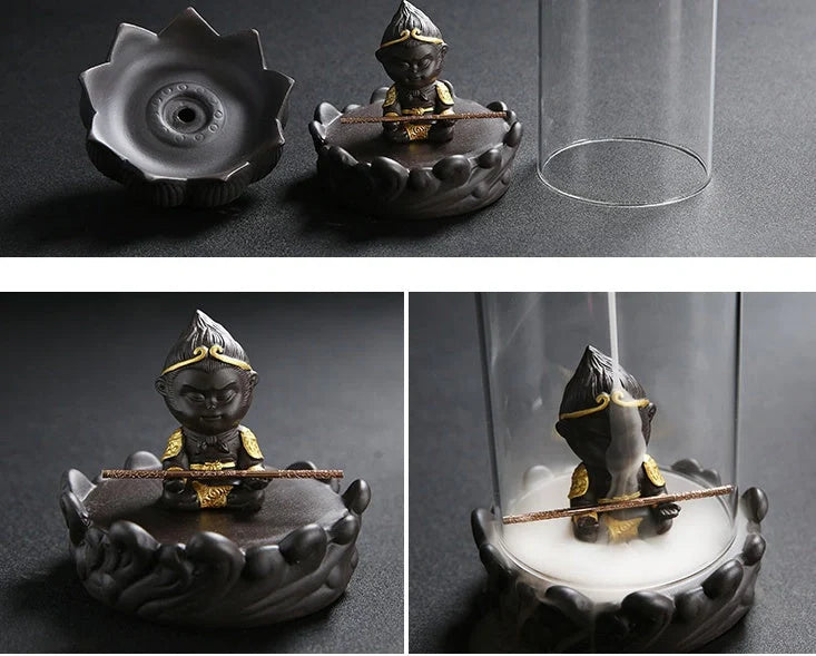 Goku Back Incense Burner ceramic with 'The Return of the Great Saint' windshield design