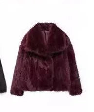 A warm and stylish plush coat for women, available in a variety of colors and sizes.